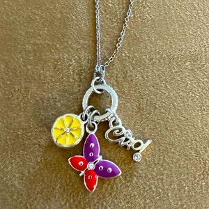 Brighton Bon Voyage Italy Butterfly Ciao Lemon Charms Necklace